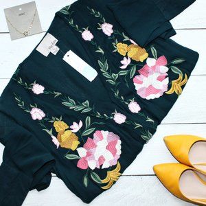 Chloe Oliver Embroidered Long Sleeve Blouse